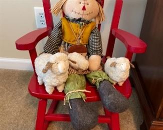 Vintage Red Childs Rocker