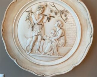 Victorian Style Chalkware Plaque