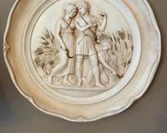 Victorian Style Chalkware Plaque