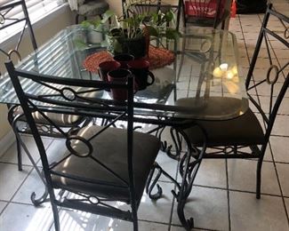 Glass Top / Wrought Iron Table