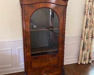 Antique French vitrine display case with keys 