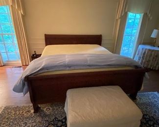 Ethan Allen king  sleigh bed stearns and foster mattress is less than 5 years old 