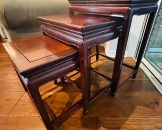 6) $245 Set of Oriental nesting tables (3)  • 25 high 20 wide 14 deep