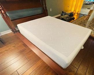 12)  $595 - Queen size bed four posted thermo gel mattress, all rails and boards included.  • 68high 60wide 80deep 