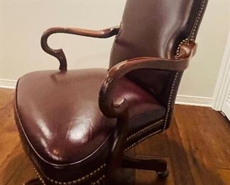 20)   $150   nail head leather office rolling chair  • 45high 26wide 29deep 