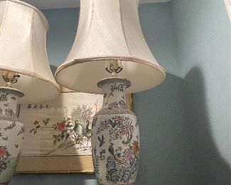 41)   $120   Pair of Asian lamps matching set  • 31high 17across