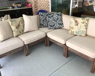 $495 - 5 section outdoor seating wood 