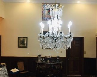 the large dining room chandelier is 2 feet across at widest point  PLUS we have matching wall sconces
