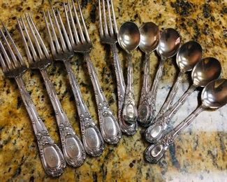 11 piece set of 1889 Tiffany & Co silverplate flatware in the "Old France" pattern