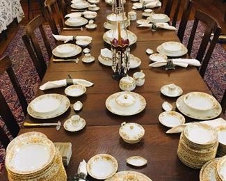 this is a 200 plus piece set of Noritake "Christmas Ball"  several of the pieces have the early mark that dates before WW 1.  It is a FANTASTIC set.