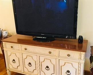 Mid Century Modern Credenza and a nice Panasonic TV