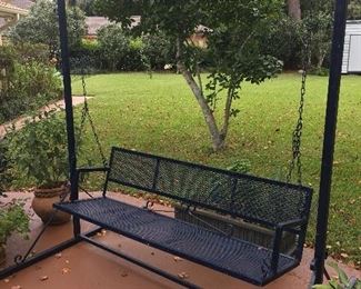 MCM era metal patio swing