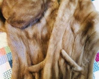 Ranch mink stole and matching mink Pill Box hat. Channel your inner Jackie Kennedy. 