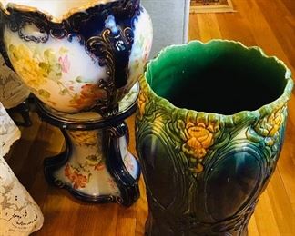 Early Jardiniere and umbrella stand