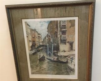 Josef Eidenberger signed lithograph of Venice