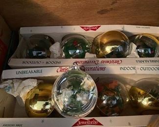 Vintage Unbreakable Jewel Brite Ornaments/Boxes