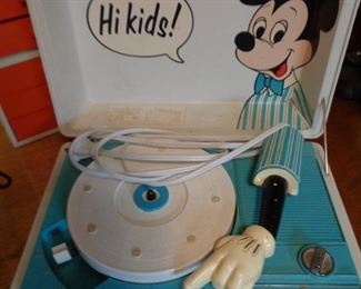 vintage Mickey Mouse record player