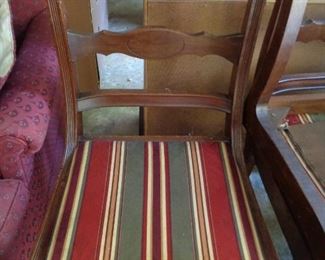 Walnut drop seat dining chairs-6