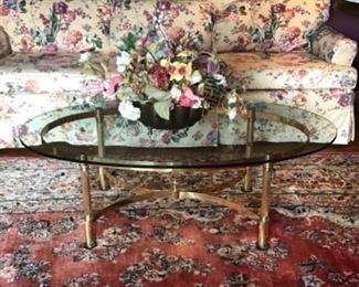 Brass and Glass Cocktail Table $ 50 
