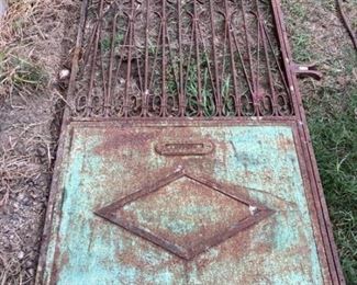 Vintage Iron Garden Gate on Hinges