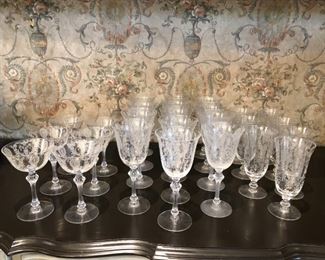 (26) Vintage Tiffin-Franciscan Fine Crystal Stems