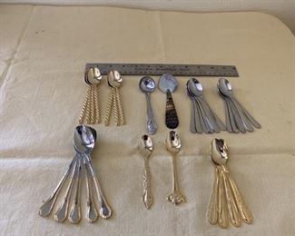 Stainless Demitasse & Teaspoons, Some Goldwash