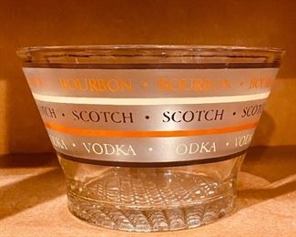 Mid Century Glass Ice Bucket 