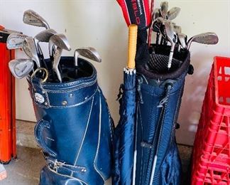 Callaway Big Bertha Golf Clubs w/ Bag, Cougar Rhythm w/ Arnold Palmer Blue Leather Bag - also a few various putters & drivers. 