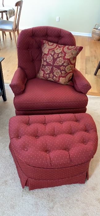 Ethan Allen Swivel Rocker and Ottoman (there are 2 of these, different fabric)