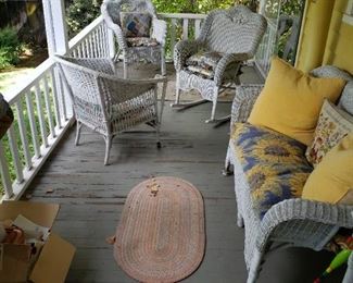 Rattan Garden Furniture - Rocker, Chairs and Settee. 