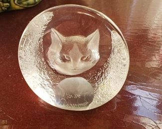 Mats Jonasson full lead crystal cat - Swedish 
