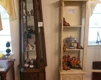 French Provincial curio cabinet and mirror back curio cabinet