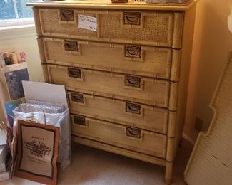 1970's Faux Bamboo Chest of Drawers