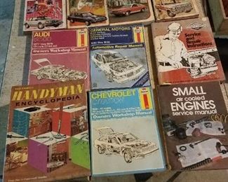 Vintage car mechanic manuals and Handyman Encyclopedia
