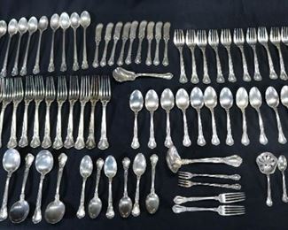 56 - Large 80 piece set of Chantilly sterling silver flatware by Gorham