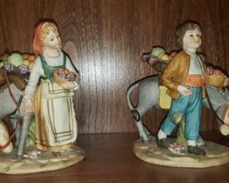 vintage Ardalt Girl & Boy with Donkey figurines