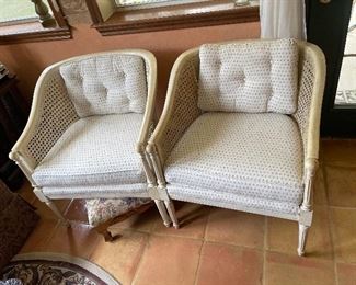 Vintage Cane Barrel Chairs