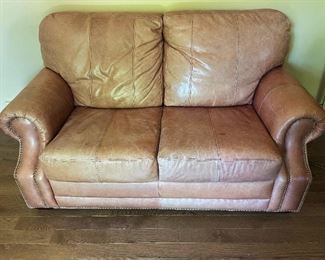 Leather loveseat