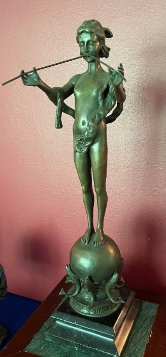 Bronze "Pan Boy" by Frederick Macmonnies
