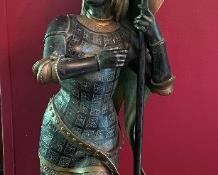 Bronze sculpture of St. Joan of Arc by A. Carrier (over 4 feet tall)