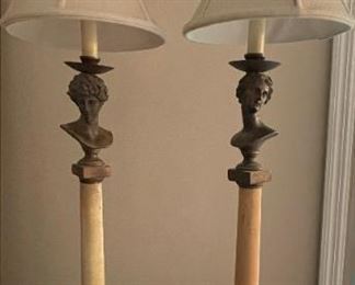 Tall table lamps of man and woman