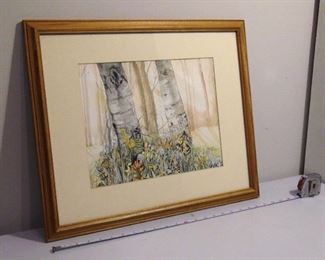 ORIGINAL Birch Wildflower Watercolor by Burton