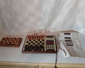 Electronic Chess With Small Chess Set.
