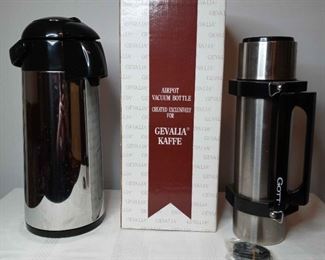 Gevalia Kaffe Airpot Vacuum Bottle and Gott Thermas
