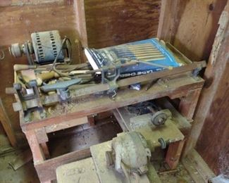 Homemade Lathe Table With Tools