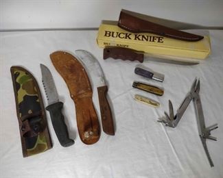 Hunting knives, Lot Of 6 , Plus Multitool