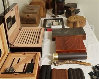 Humidors, cigar case, boxes, cigar cutters