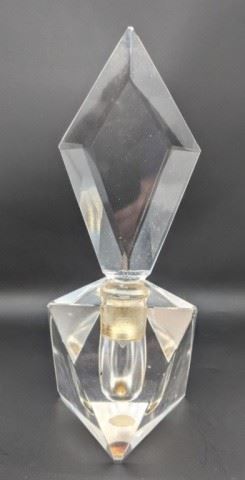 19 - Crystal Perfume Bottle 8" tall Chipped on corner
