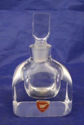 31 - Orrefors Crystal Perfume Bottle 4" tall
