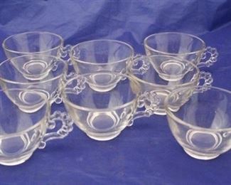 35 - Candlewick Set of 8 Glass Punch Cups 2 1/4" tall
